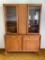 Vintage MCM Basic Witz Walnut China Cabinet