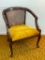 Vintage MCM Cane Back Upholstered Chair