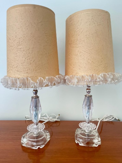 Pair of Small Vintage Boudoir Table Lamps