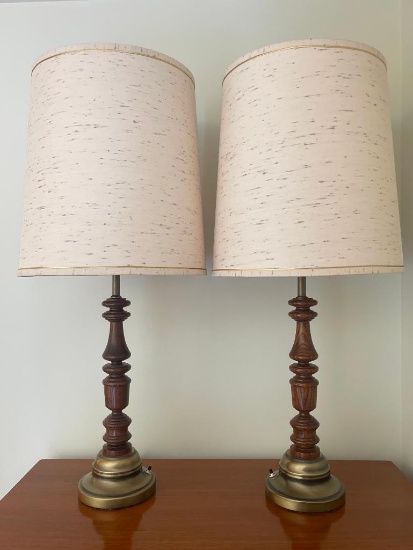 Pair of Wooden Lamps