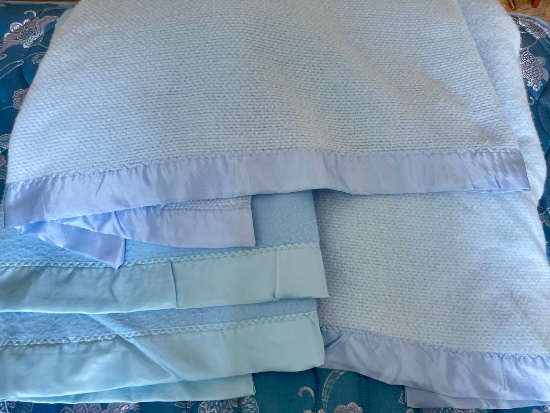 Group of 3 Vintage Twin Size Blankets
