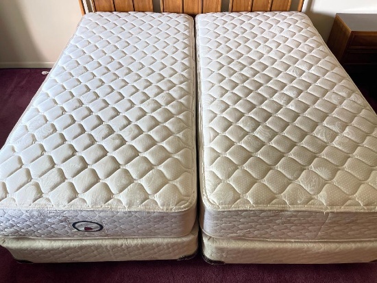 Stearns and Foster Split King Size Mattresses and Box Spring Set