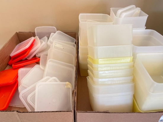 Group of Vintage Plastic Storage Containers