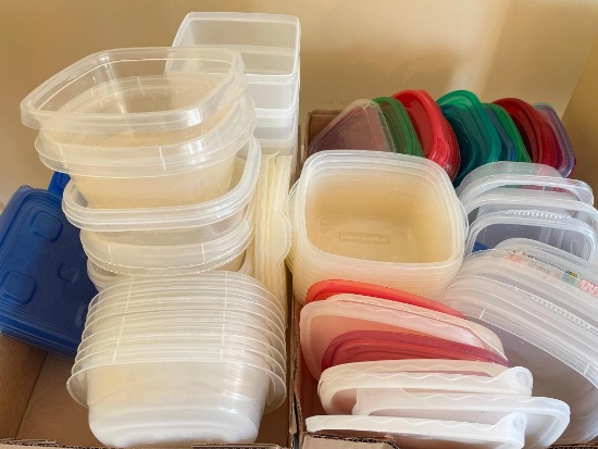 Group of Plastic Storage Containers
