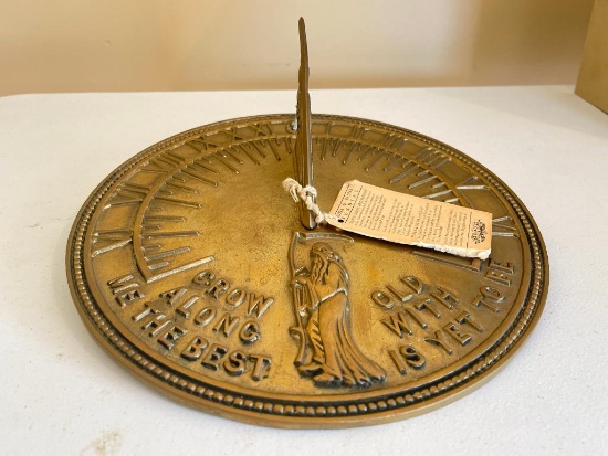 Vintage Brass Flora and Fauna Sundial