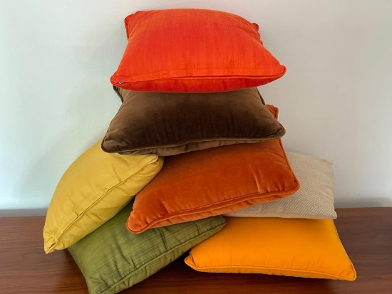 Group of Vintage Throw Pillows
