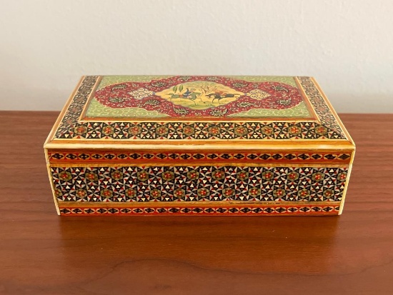 Small Wooden Micro Mosaic Trinket Box