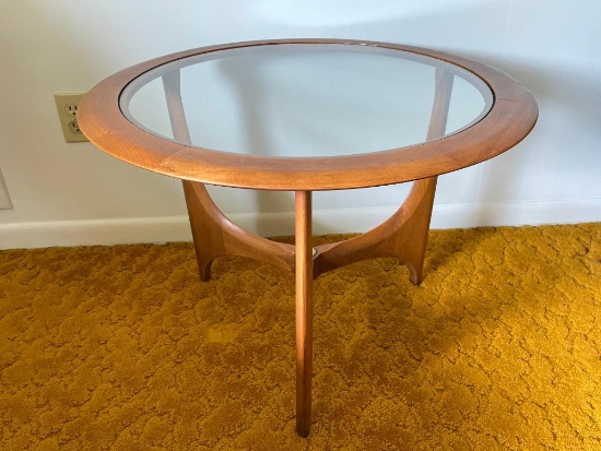 Vintage MCM Lane "Silhouette" End Table with Glass Top