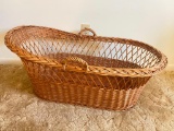 Large Wicker Handled Bassinet Style Basket