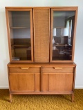 Vintage MCM Basic Witz Walnut China Cabinet