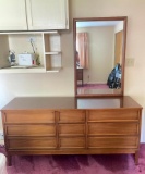 MCM Dixie 9 Drawer Dresser with Mirror