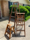 Group of 3 Wooden Ladders