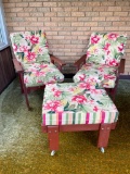 Pair of Patio Chairs and Ottoman
