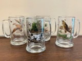 Set of Hunting / Fishing Glass Mugs