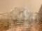 Vintage Etched Glass Ship Pitcher and Mugs