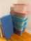 Group of Plastic Lidded Storage Containers