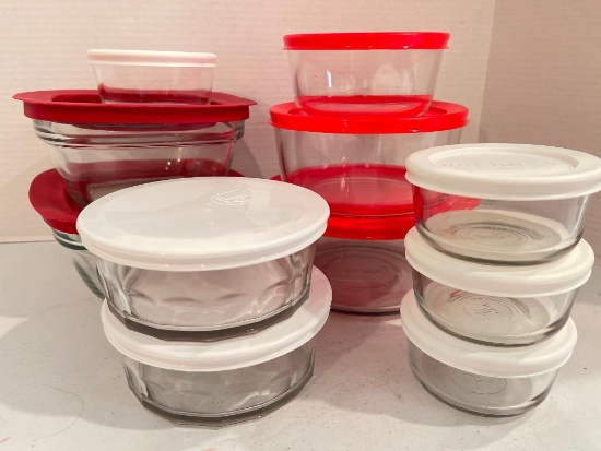 Mixed Lot of Pyrex and Anchor Leftover Containers