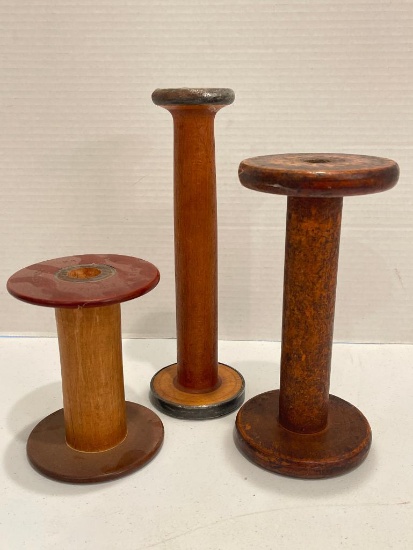 Group of Vintage Wooden Spools