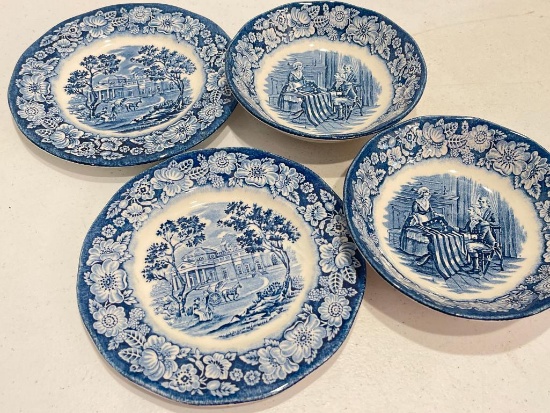 Small Group of Liberty Blue Dishes