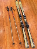 Pair of Elan Parabolic Snow Skis with Poles