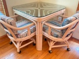 Vintage Glass Top Table and 2 Chairs