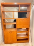 Large Scandanavian Designer Wood Veneer Office Bookshelf