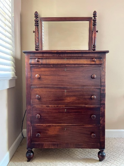 Antique Chest of Drawers with Mirror