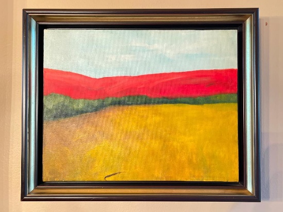 Framed David Skinner "Field" Painting on Canvas