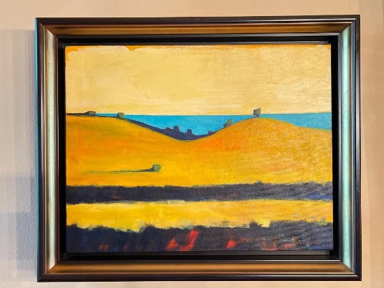 Framed David Skinner "Ocean" Painting on Canvas