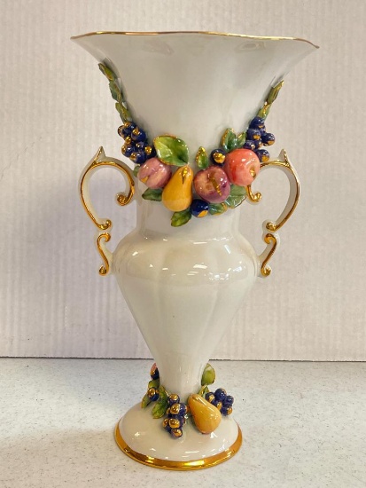Vintage Double Handled Porcelain Vase