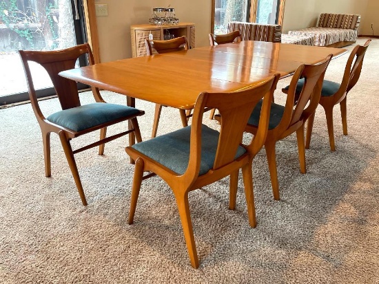MCM Unique Furniture Company Drop Leaf Dining Table and 6 Chairs