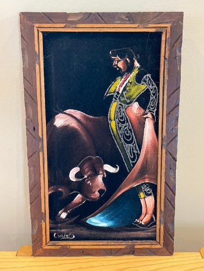 Vintage Framed Velvet Painting