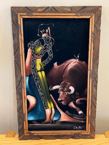 Vintage Framed Velvet Painting