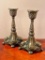 Pair of Ornate Vintage Metal Candlestick Holders