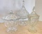 Group of Clear Glass Candy Dishes