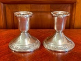 Pair of Weighted Sterling Silver Candlestick Holders