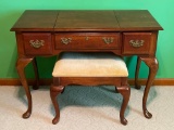 Wooden Vanity and Bench