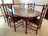 Vintage Dining Table with 6 Chairs