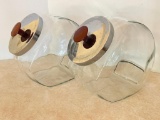 Pair of Vintage Glass Containers