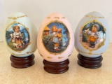 Group of 3 Hummel Eggs by Danbury Mint