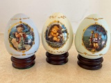 Group of 3 Hummel Eggs by Danbury Mint