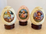 Group of 3 Hummel Eggs by Danbury Mint
