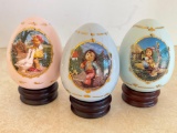 Group of 3 Hummel Eggs by Danbury Mint