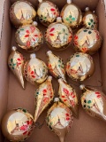 Set of Vintage Glass Christmas Ornaments