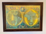 Framed Gold Foil Nova Totivs Terrarum Orbis Print