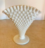 Vintage Milk Glass Fan Vase
