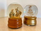 Pair of Christmas Snow Globes