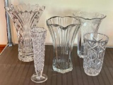 Group of Clear Glass Vases