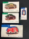 Group of Department 56 Vintage Cars and Snow Village Series Figures