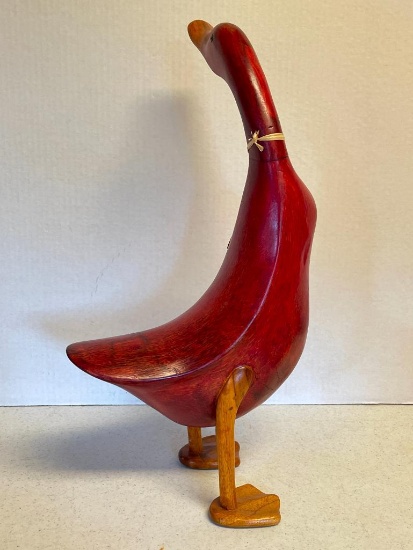 Dcuk Hand Carved Stained Wooden Duck